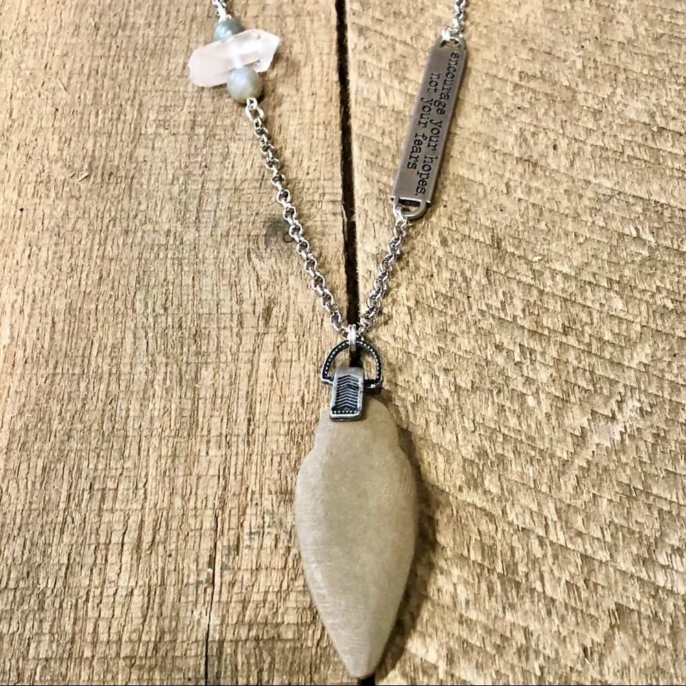 Driftwood, Quartz Crystal and Labradorite Bracelet - Picture 4 of 11